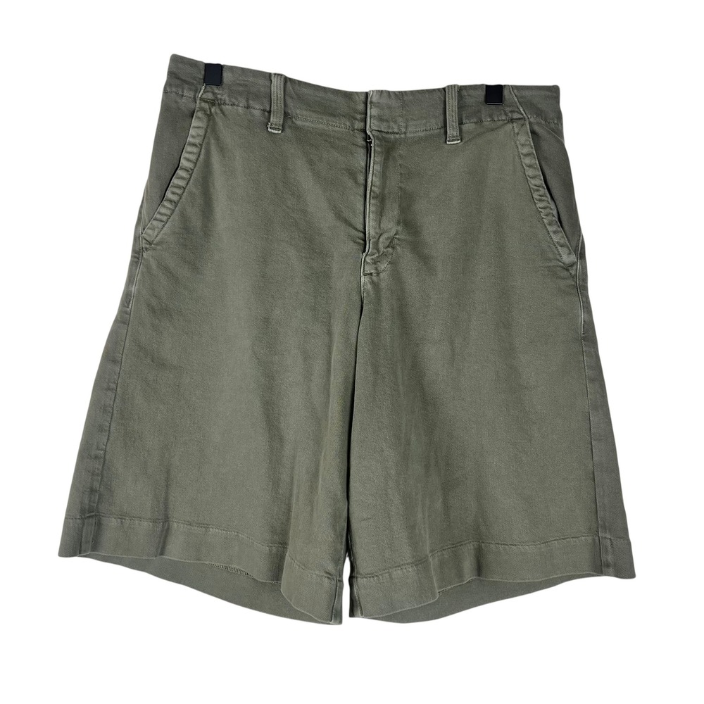 American Eagle Womens High-Rise Trouser Shorts Olive Green Stretch Chino Size 12